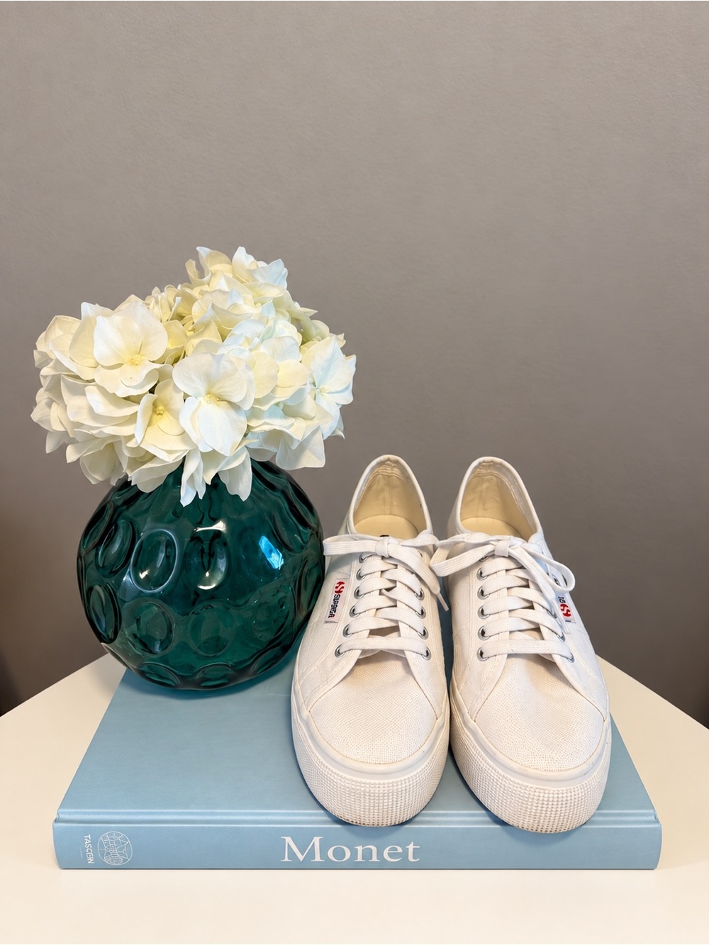 Superga White Canvas Low-Top Platform Sneakers - Picture 2 of 4
